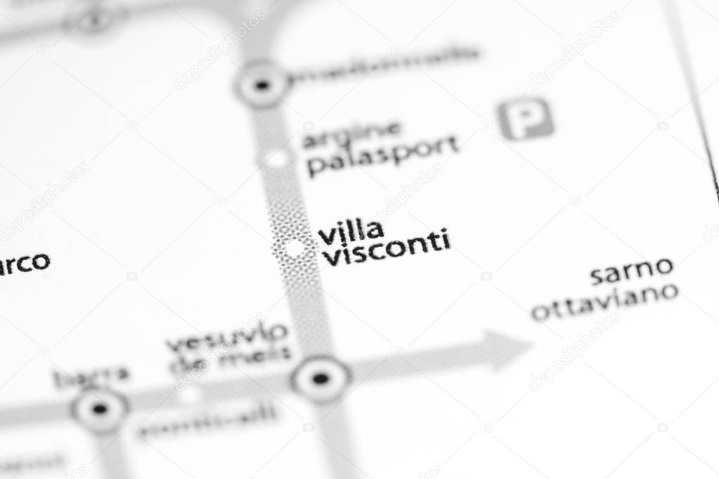 Villa Visconti Station. Naples Metro map.