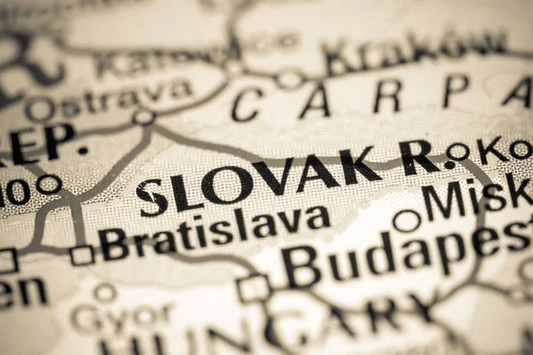Slovenská republika na mapě — Stock fotografie
