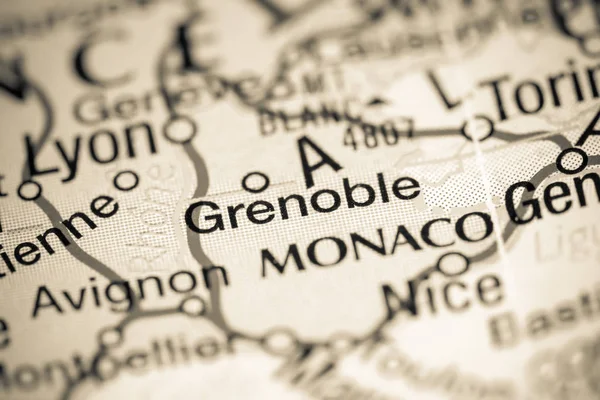 Grenoble. France sur une carte — Photo