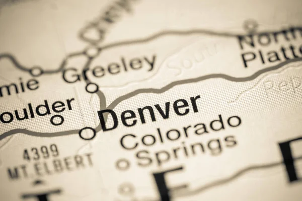 Denver, Colorado állam. Usa térképen — Stock Fotó