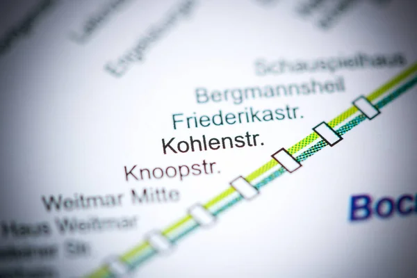 Kohlenstrasse Állomás. Bochum metrótérkép. — Stock Fotó
