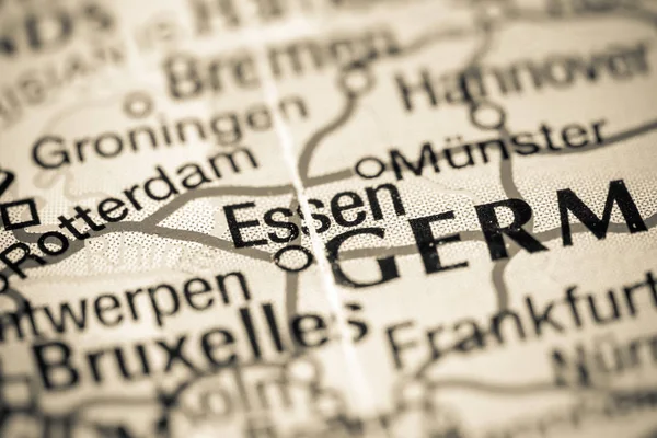 Essen. Alemania en un mapa — Foto de Stock