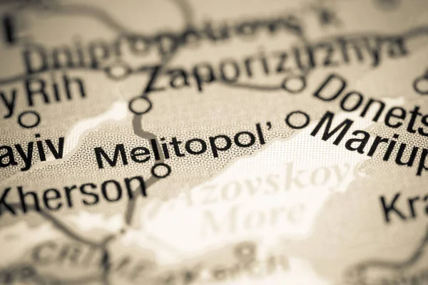 Мелитополь, Украина на карте — стоковое фото