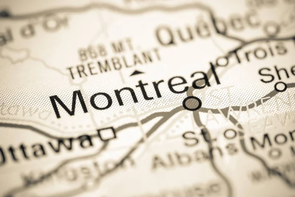 Montreal. Kanada haritada — Stok fotoğraf