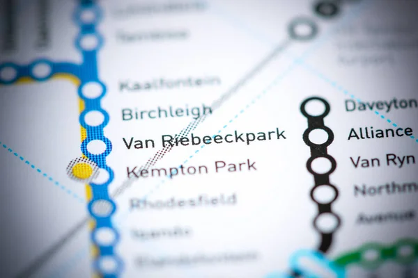 Station Van Riebeeckpark. Carte du métro de Johannesburg . — Photo