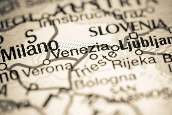 Βενέτσια. Η Ιταλία στο χάρτη — Φωτογραφία Αρχείου