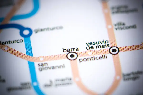 Barra-stationen. Karta över Neapel Metro. — Stockfoto