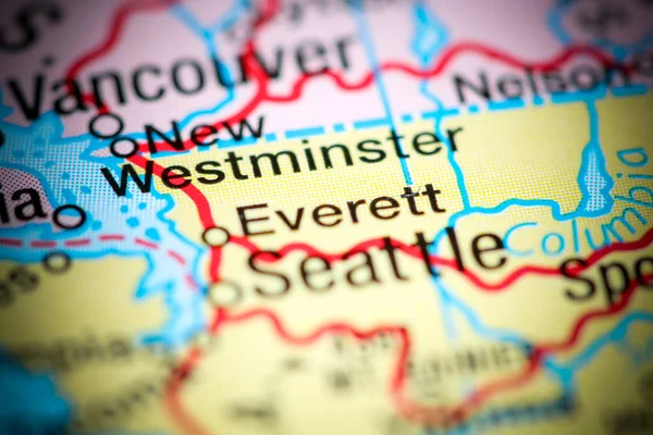 New Westminster. USA on a map