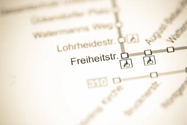 Freiheitstrasse Station. Bochum Metro map. — Stockfoto