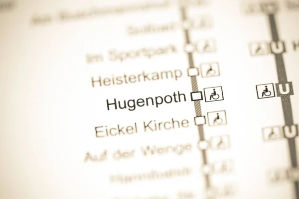 Hugenpoth Station. Bochum Metro map. — Stockfoto