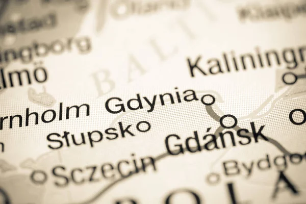 Gdynia, Polonia en un mapa — Foto de Stock