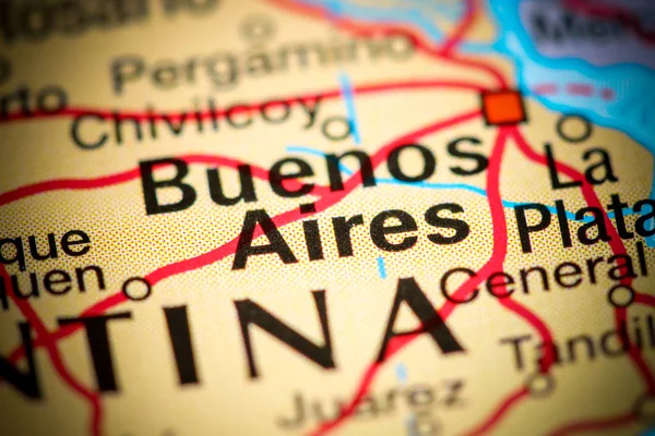 Buenos Aires. Argentina on a map — Stockfoto