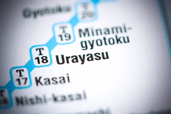 Estación Urayasu. Mapa del metro de Tokio . — Foto de Stock