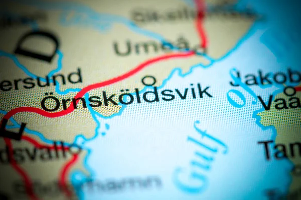 Ornskoldsvik, Sweden  on a map — Stock Photo, Image