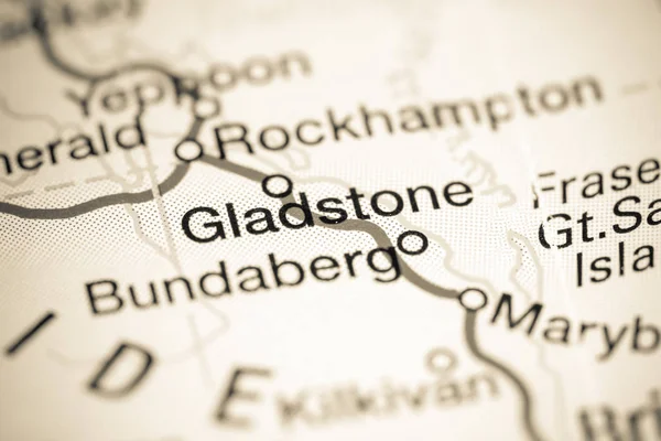 Gladstone. Australia su una mappa — Foto Stock