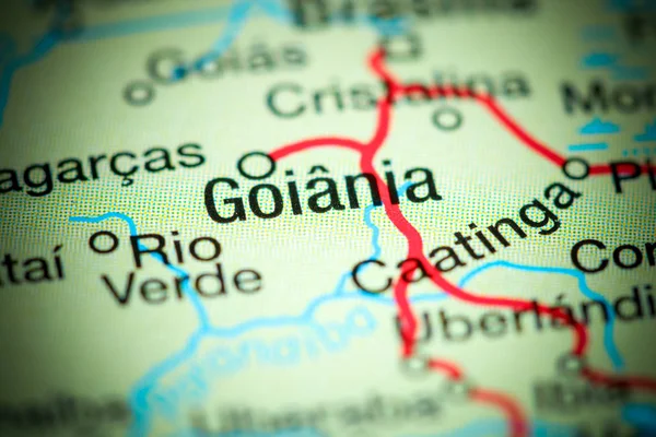 Goiania. Brasil en un mapa — Foto de Stock