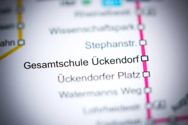 Gesamtschule Uckendorf Station. Bochum Metro map. — 스톡 사진