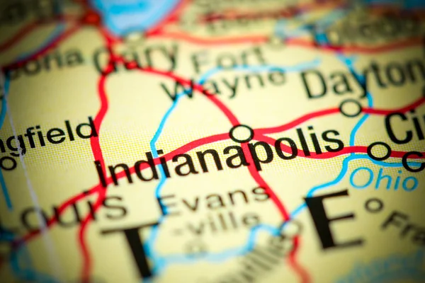 Indianapolis, Indiana. USA on a map — 스톡 사진