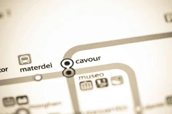 Cavour Station. Naples Metro map. — Stock Photo, Image