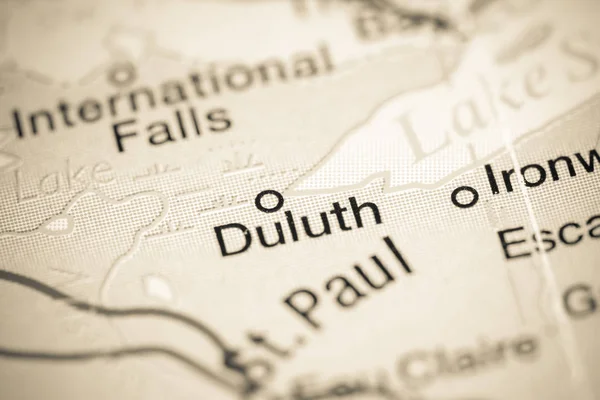Det är Duluth. Usa på en karta — Stockfoto