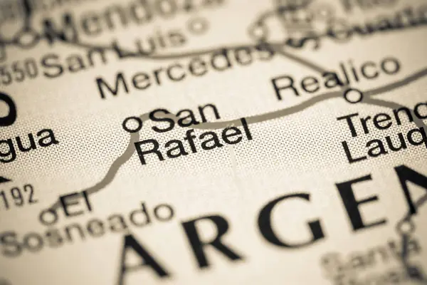 San Rafael. Argentina sobre um mapa — Fotografia de Stock