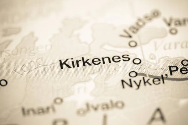 Kirkenes. Finland on a map — Stock Photo, Image