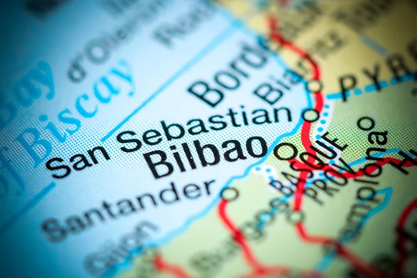 Bilbao. España en un mapa — Foto de Stock