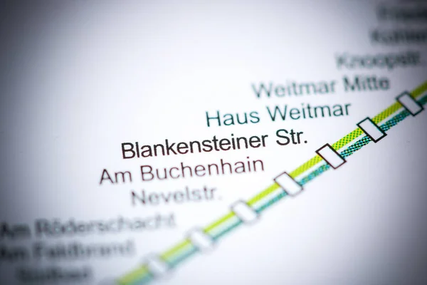 Blankensteiner Strasse駅。ボチュムメトロ地図. — ストック写真