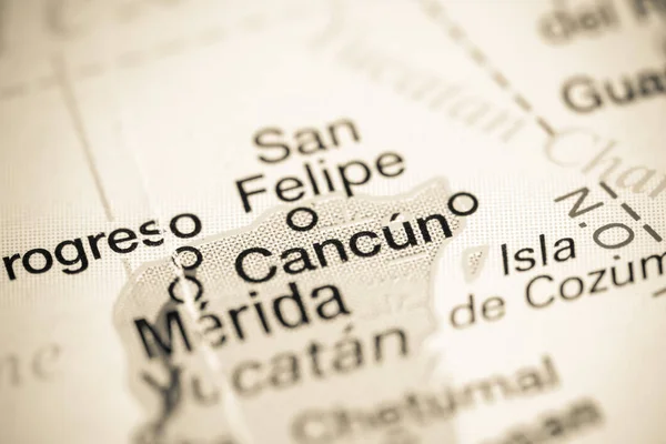 Cancún. México en un mapa — Foto de Stock