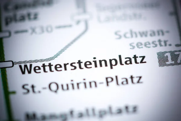 Wettersteinplatz Állomás. München metrótérkép. — Stock Fotó