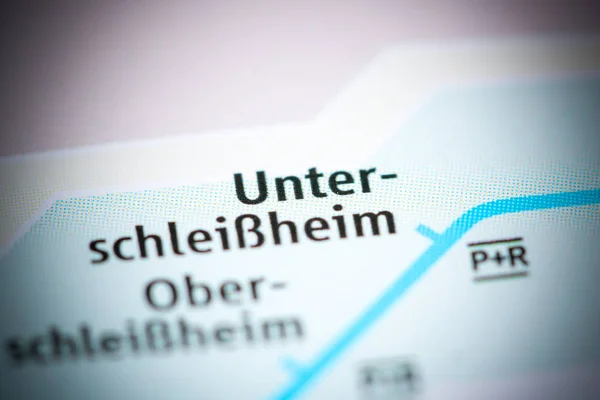 Unterschleissheim Station. Munich Metro map. — 스톡 사진