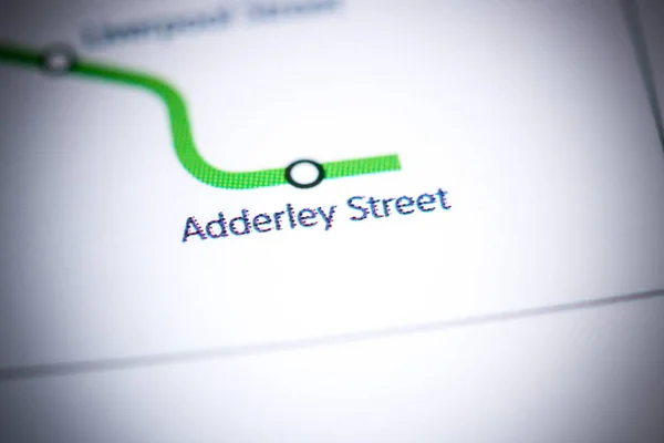 Adderley Street Station. Birmingham Metro map. — Stock Photo, Image