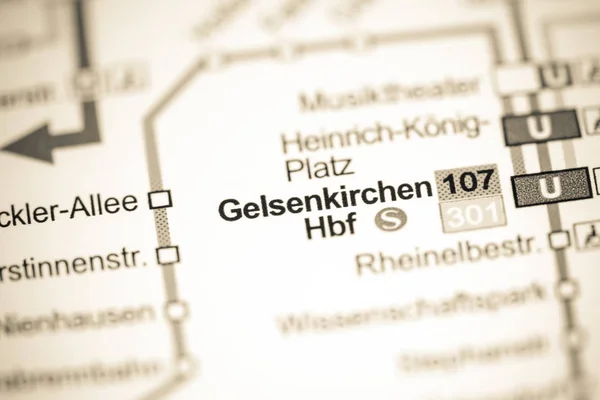 Stanice Gelsenkirchen Hbf. Mapa metra Bochum. — Stock fotografie