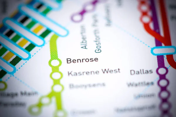 ベンローズ駅ヨハネスブルグ・メトロ地図. — ストック写真