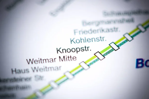 Knoopstrasse Állomás. Bochum metrótérkép. — Stock Fotó