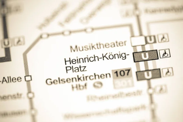 Heinrich Konig Platz Állomás. Bochum metrótérkép. — Stock Fotó