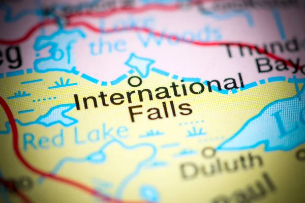 国际瀑布。 地图上的Usa — 图库照片