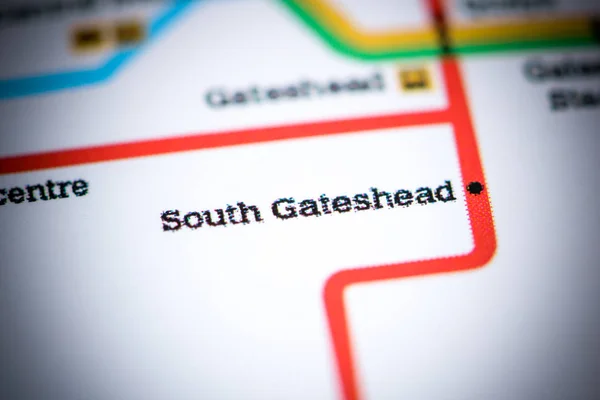 South Gateshead Station. Newcastle Metro map. — Stock Photo, Image