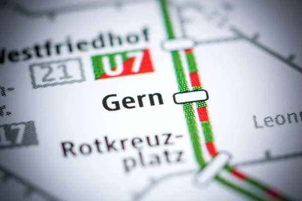 Gern Station. Munich Metro map. — Stock Photo, Image