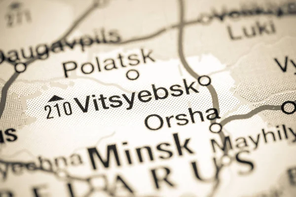 Vitsyebsk, Belarus on a map — Stock Photo, Image