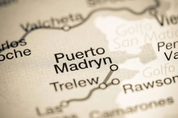 Puerto Madryn. Argentina on a map — Stock fotografie