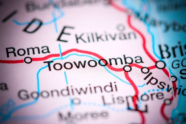 Toowoomba. Австралия на карте — стоковое фото