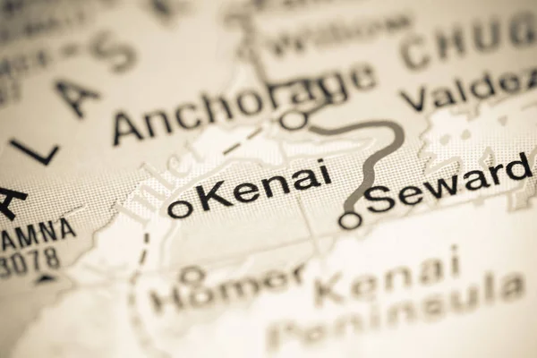 Kenai. EUA sobre um mapa — Fotografia de Stock