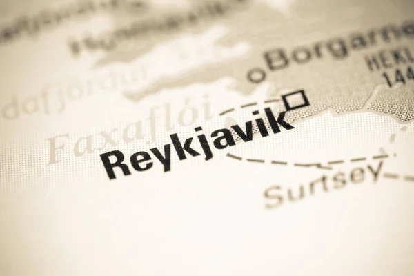 Reykjavik, Iceland on a map — Stock Photo, Image