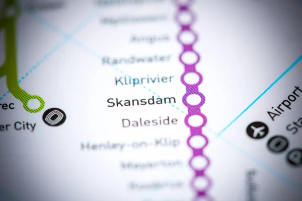 Skansdam Station. Johannesburg Metro map.