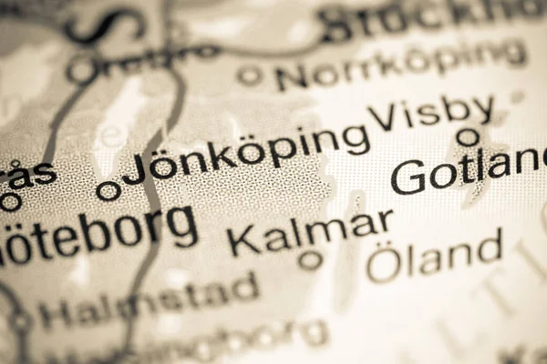 Jonloping, Suecia en un mapa — Foto de Stock