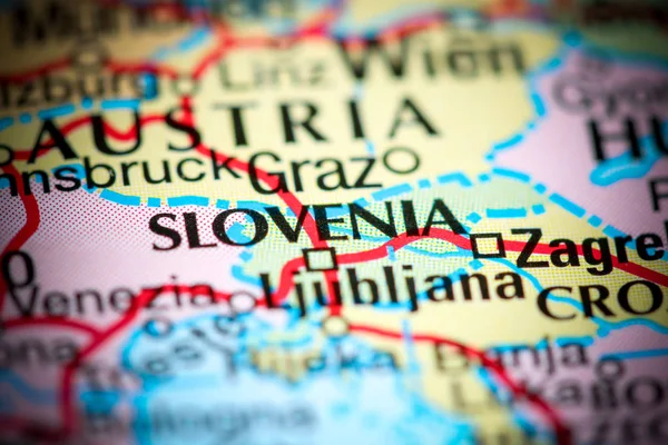 Slovinsko na mapě — Stock fotografie
