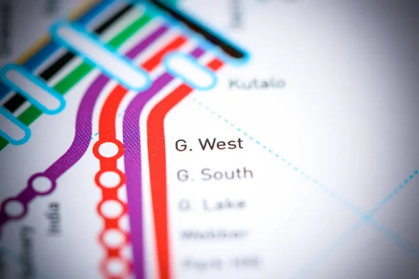 Estación G. West. Mapa del metro de Johannesburgo . —  Fotos de Stock