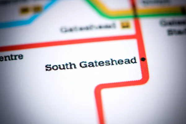 South Gateshead Station. Newcastle Metro map. — Stock Photo, Image