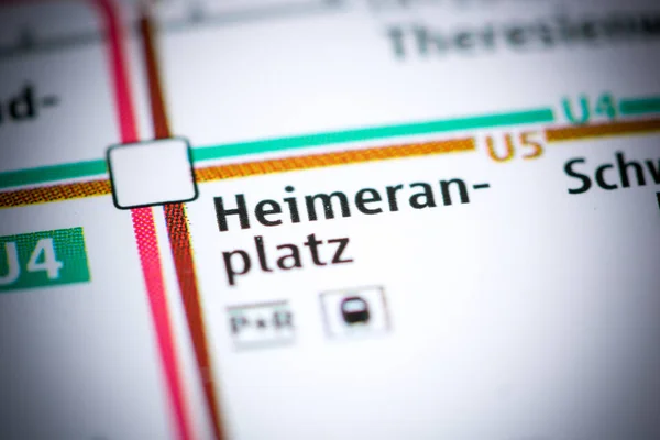 Heimeranplatz Állomás. München metrótérkép. — Stock Fotó